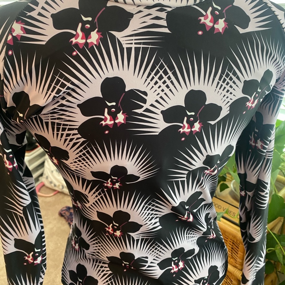 Floral Black and Pink Women Swim One Piece - Picture 3 of 3
